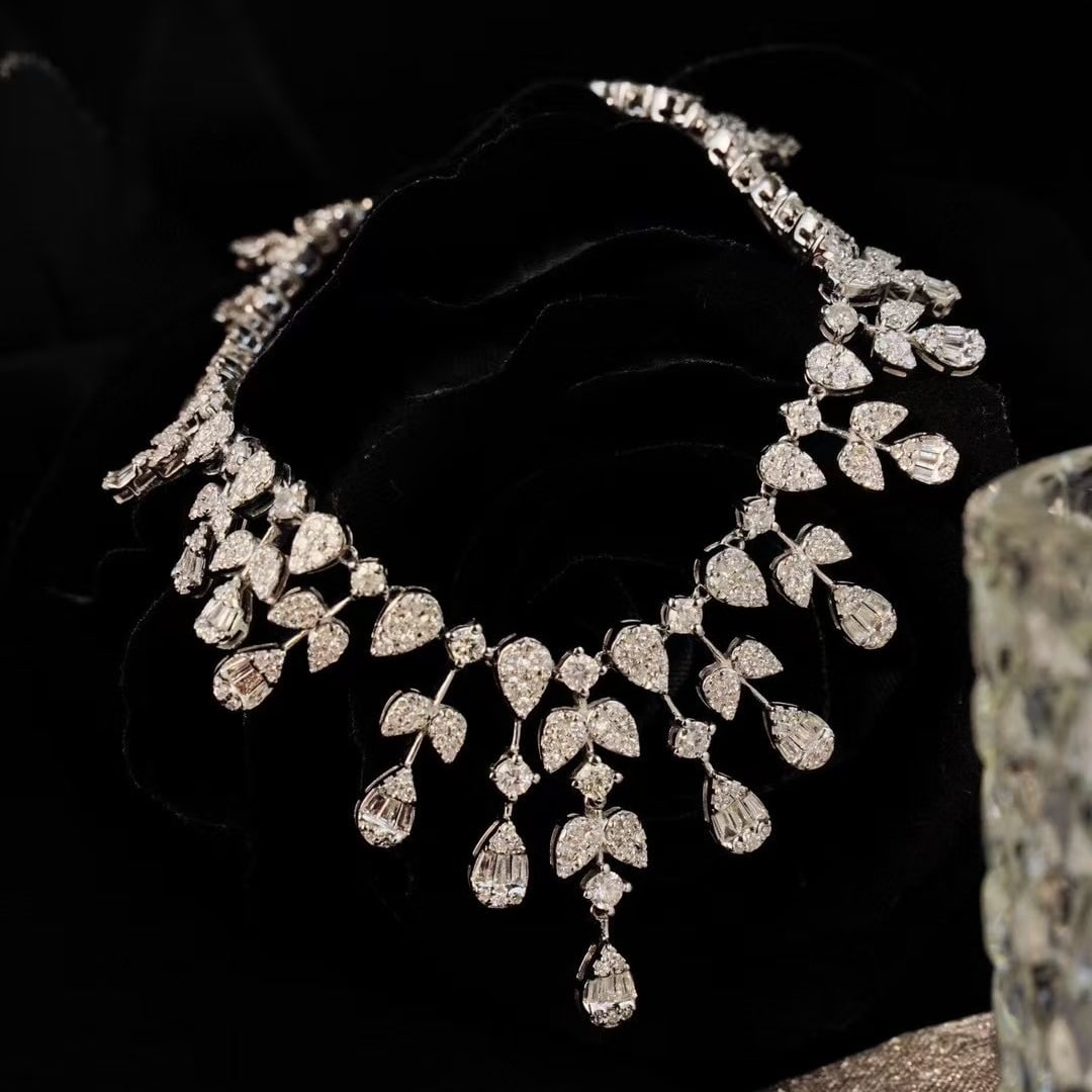 14k Gold 6.50 Ct Natural H Diamond Necklace - 3