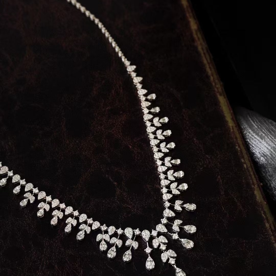 14k Gold 6.50 Ct Natural H Diamond Necklace - 4