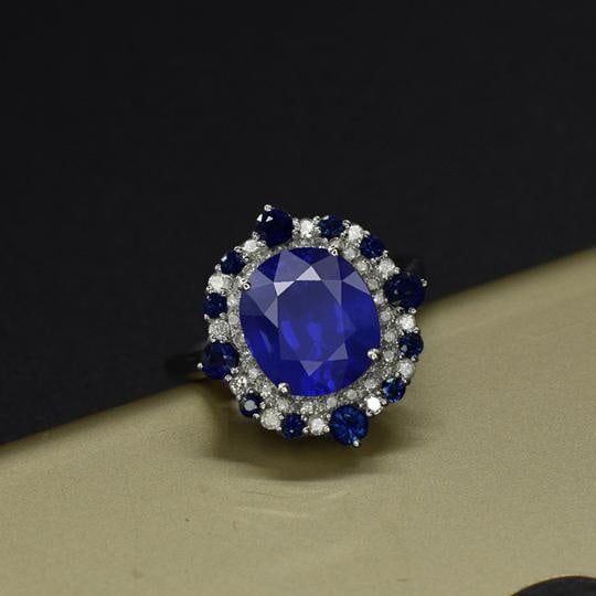 14k Gold 3.47 Ctw Natural Sapphire & Diamond Ring - 3