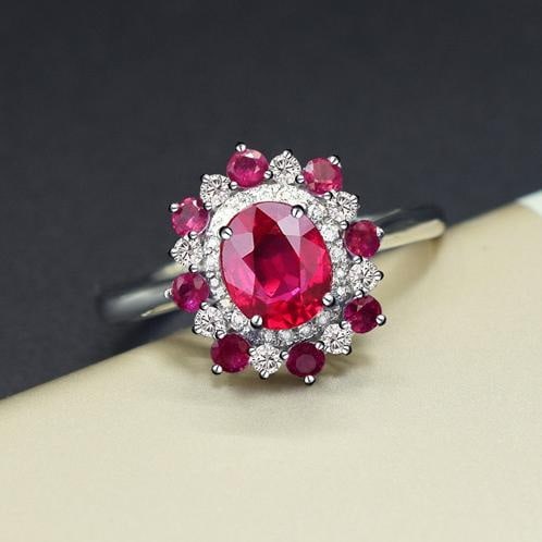 14k Gold 1.27 Ctw Natural Ruby & Diamond Ring - 4