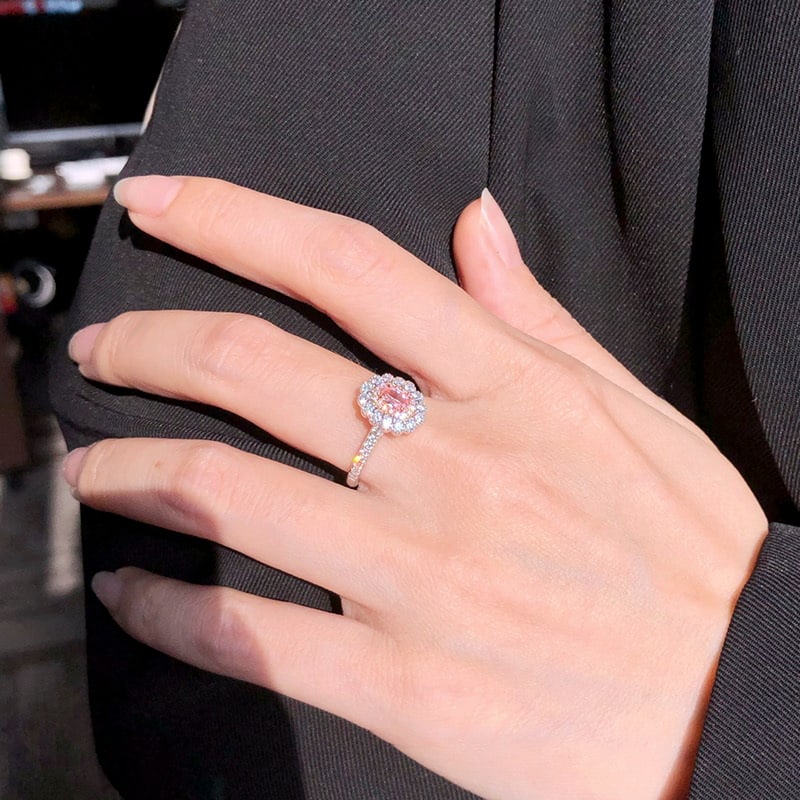 14k Gold 0.73 Ctw Natural Pink Diamond & Diamond Ring - 4