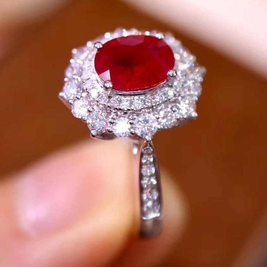 14k Gold 1.63 Ctw Natural Ruby & Diamond Ring - 2