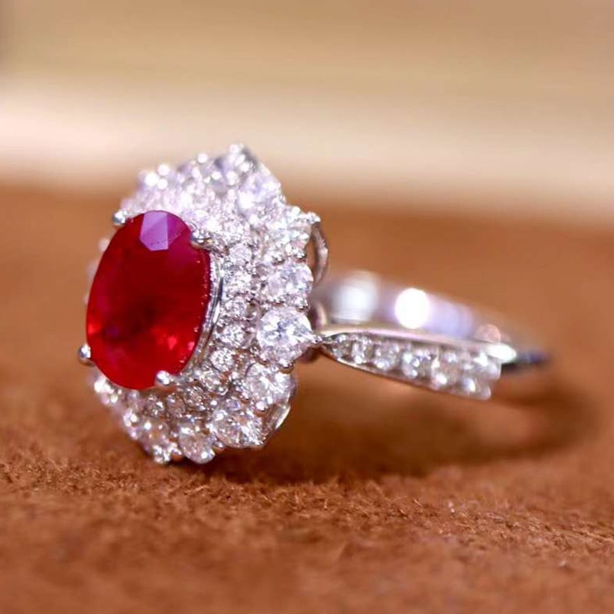 14k Gold 1.63 Ctw Natural Ruby & Diamond Ring - 4