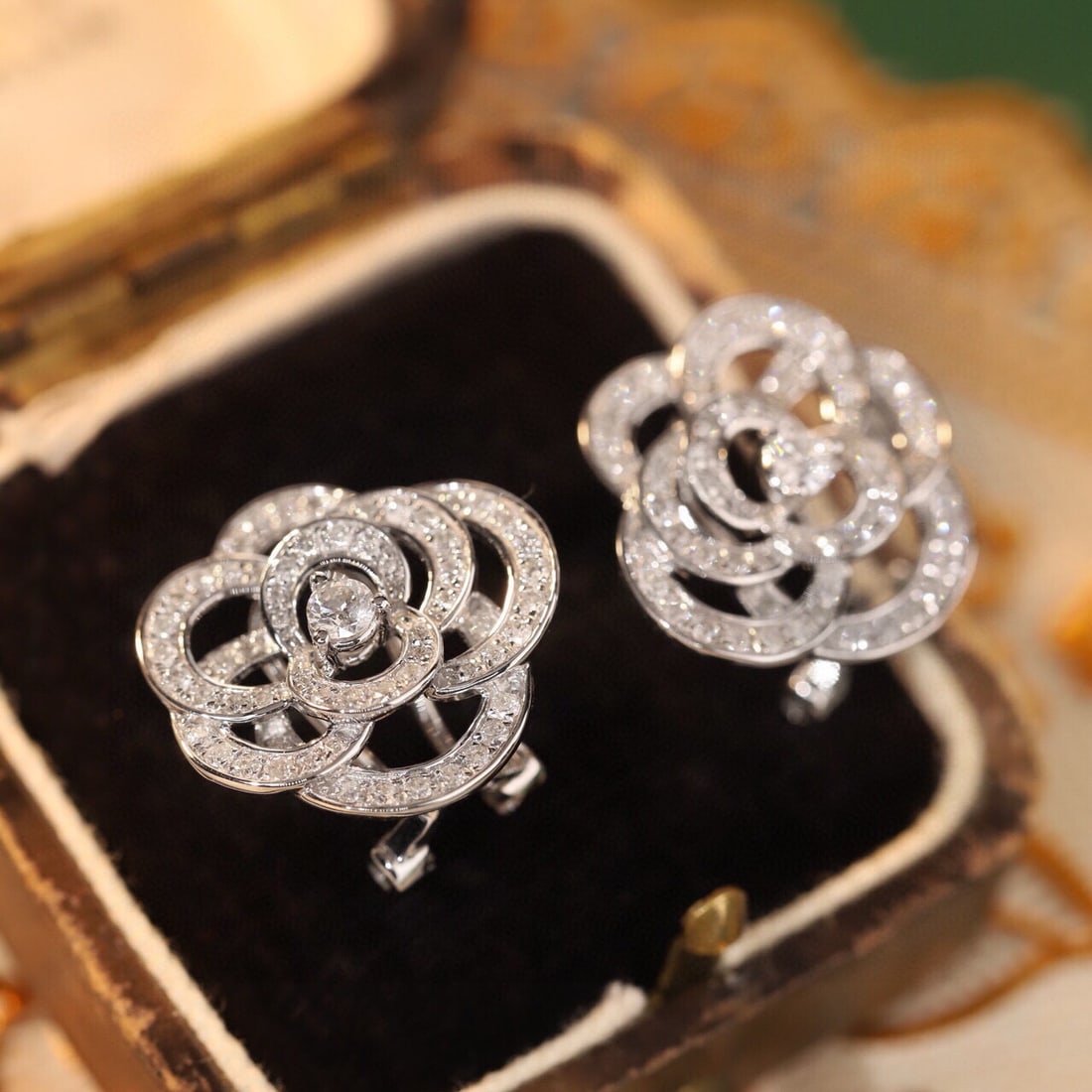 14k Gold 0.9 Ct Natural H Diamond Earrings - 3