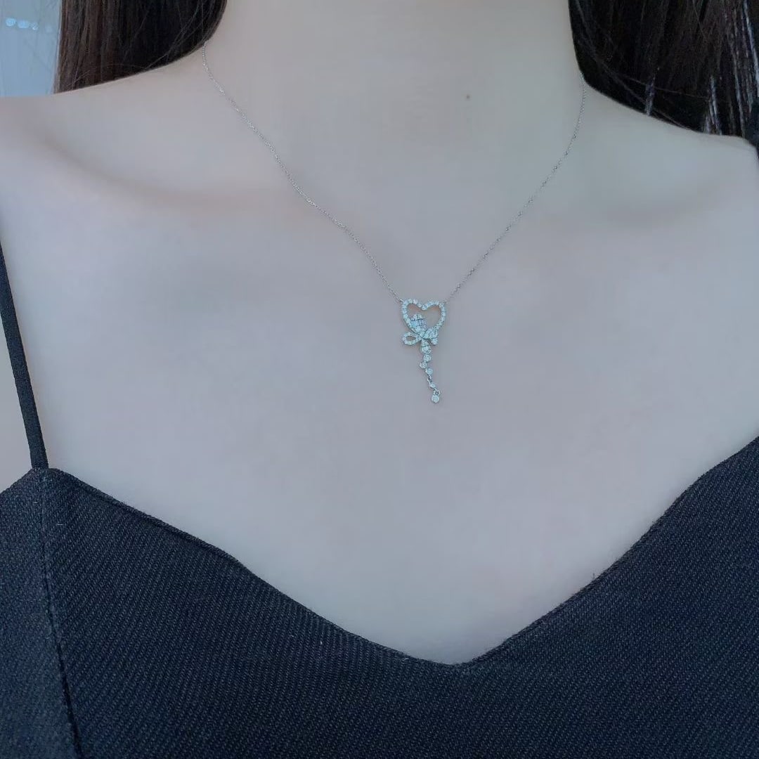 14k Gold 0.4 Ct Natural H Diamond Necklace - 3