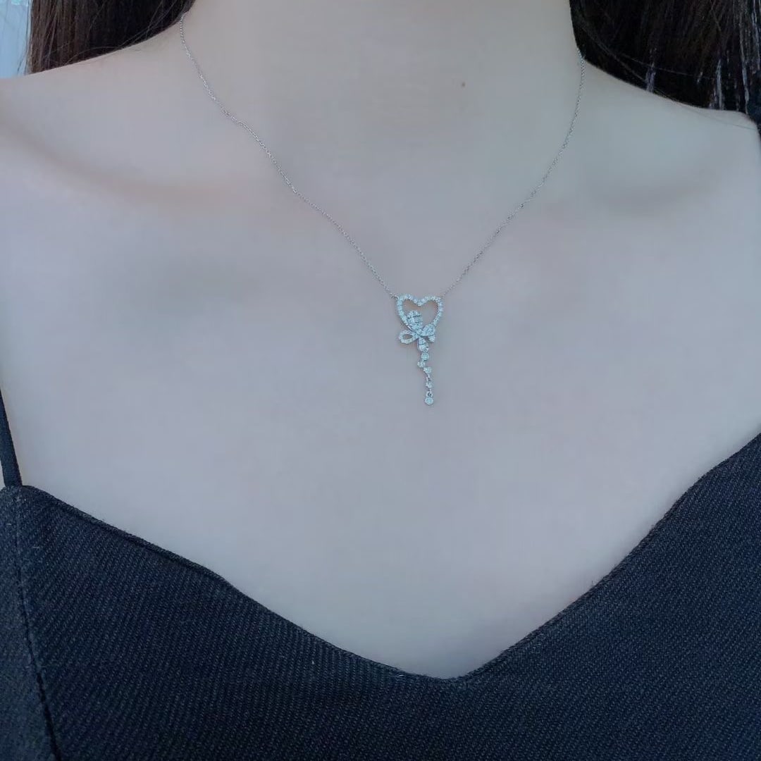 14k Gold 0.4 Ct Natural H Diamond Necklace - 4
