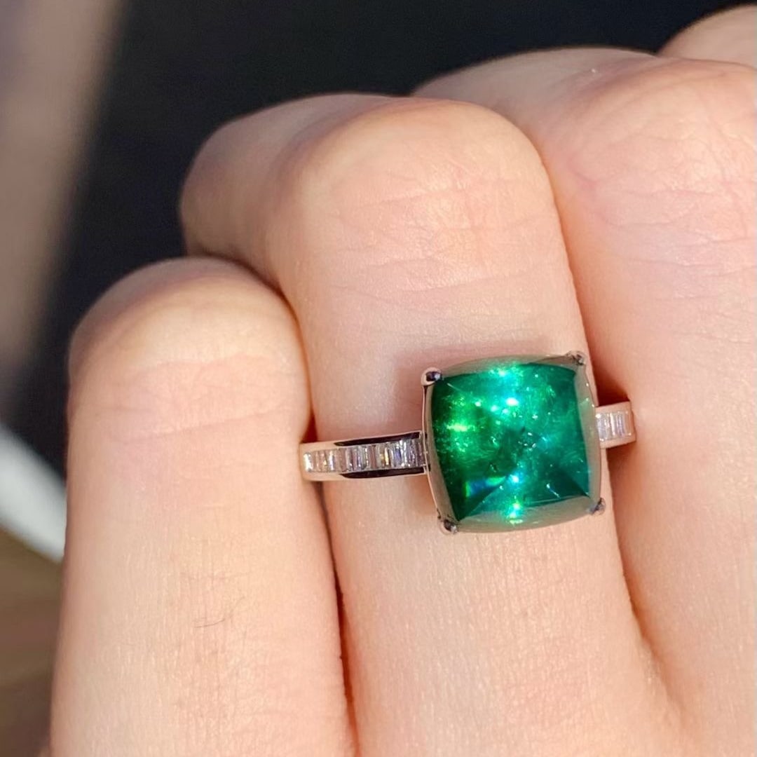 14k Gold 4.75 Ct Natural Tourmaline & Diamond Ring - 3