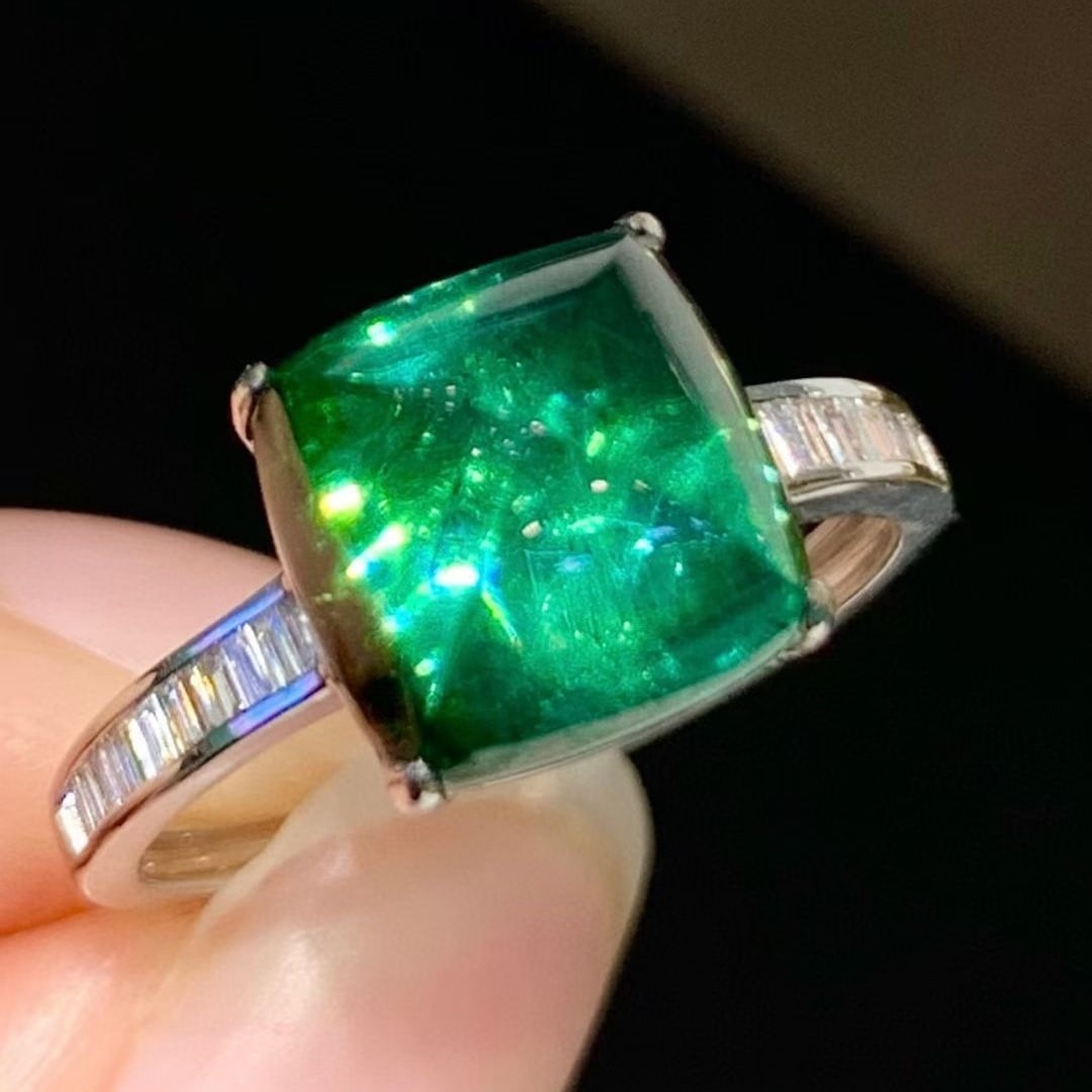 14k Gold 4.75 Ct Natural Tourmaline & Diamond Ring - 5