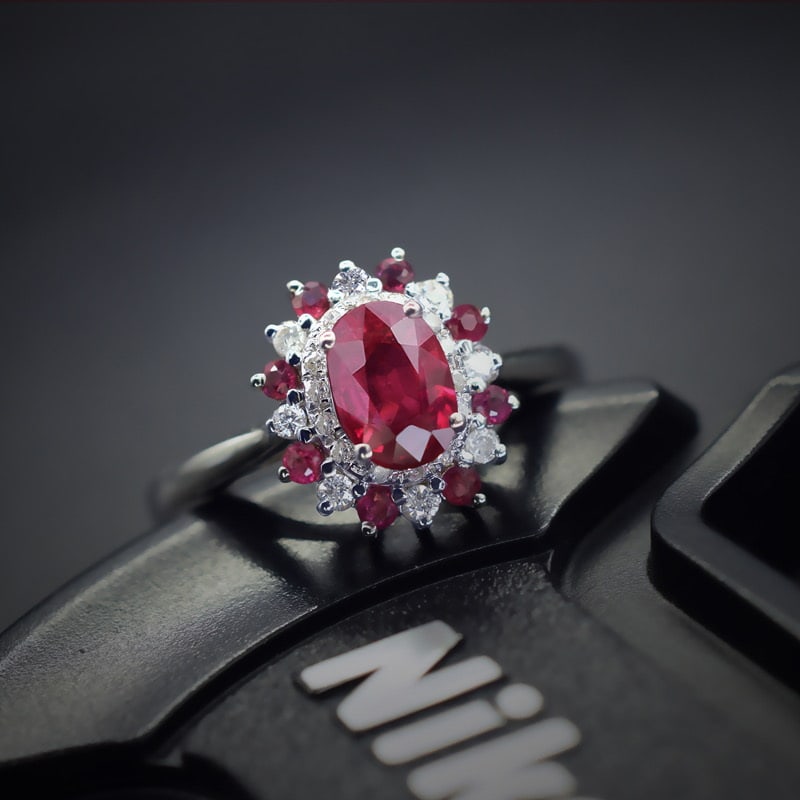 14k Gold 1.22 Ctw Natural Ruby & Diamond Ring - 2