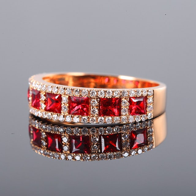 14k Gold 1.46 Ctw Natural Ruby & Diamond Ring - 2