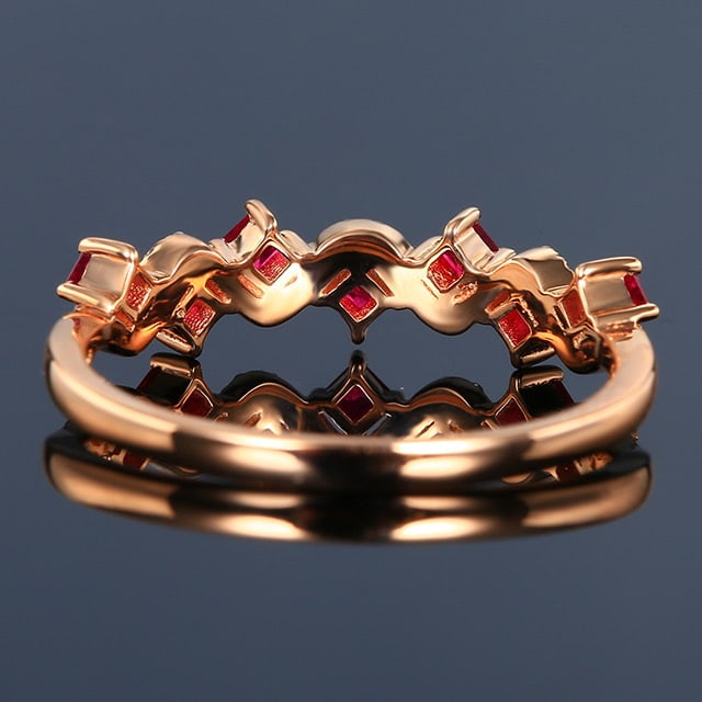 14k Gold 0.47 Ctw Natural Ruby & Diamond Ring - 4