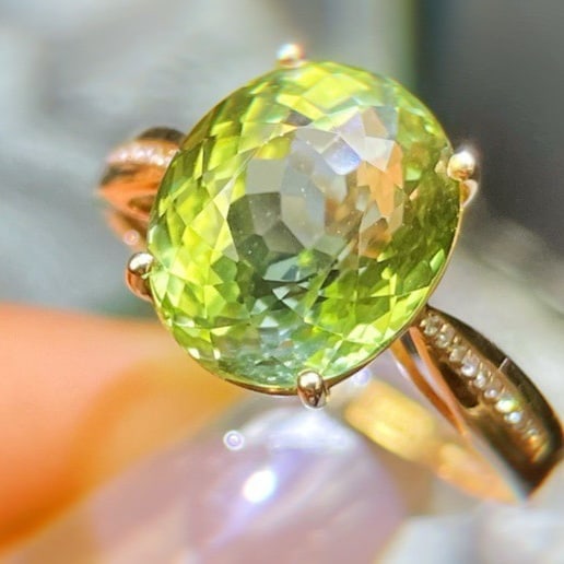 14k Gold 6.17 Ct Natural Tourmaline & Diamond Ring - 2