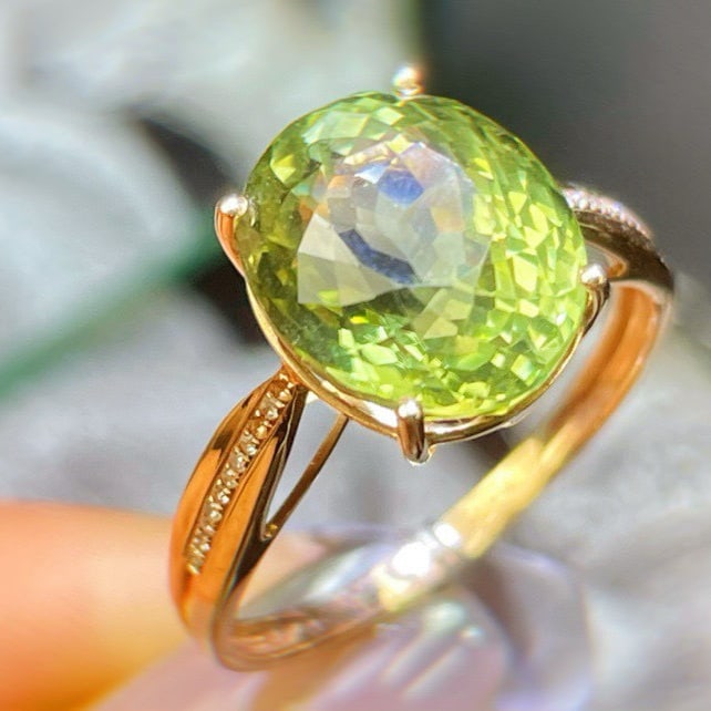 14k Gold 6.17 Ct Natural Tourmaline & Diamond Ring - 3