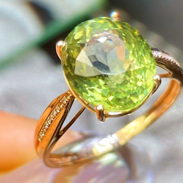 14k Gold 6.17 Ct Natural Tourmaline & Diamond Ring - 4
