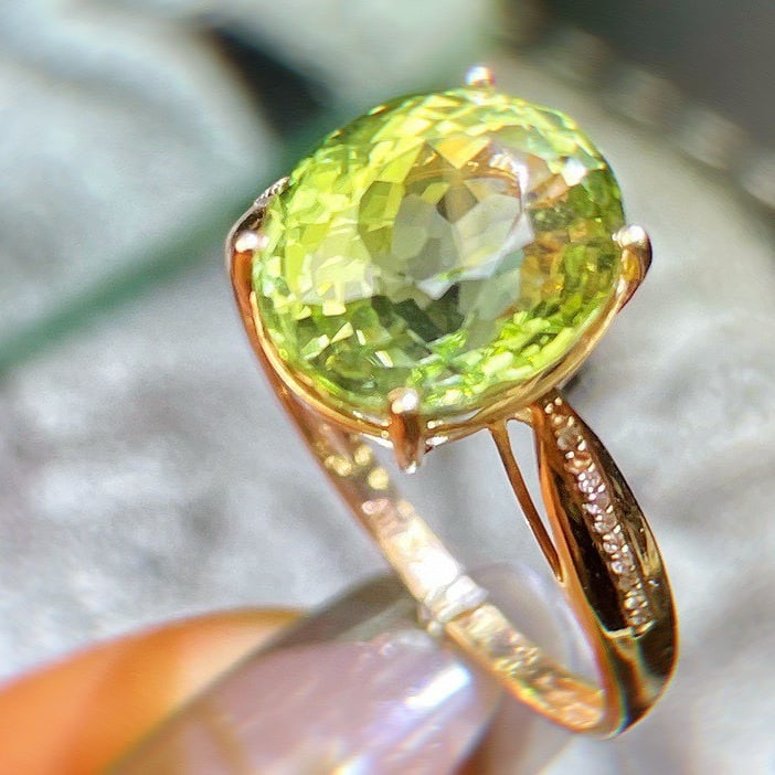 14k Gold 6.17 Ct Natural Tourmaline & Diamond Ring - 5