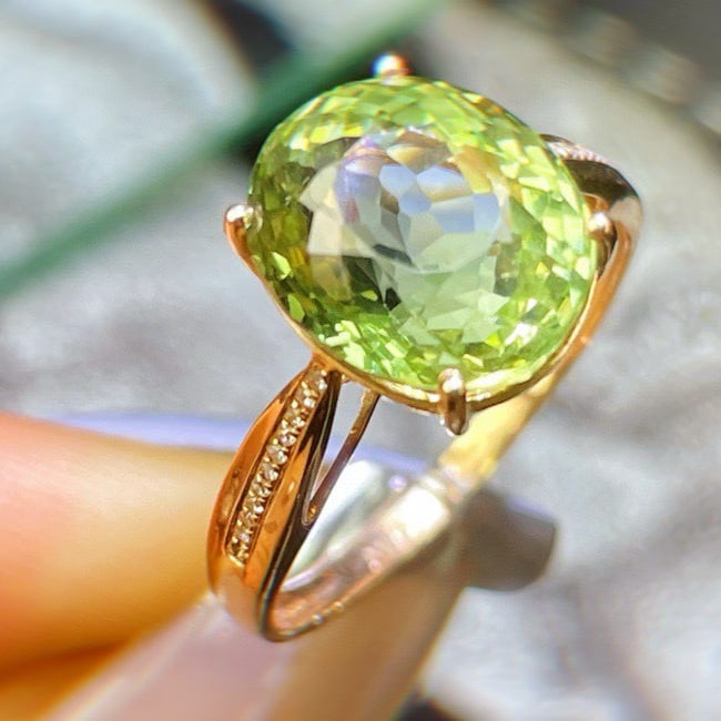 14k Gold 6.17 Ct Natural Tourmaline & Diamond Ring - 6