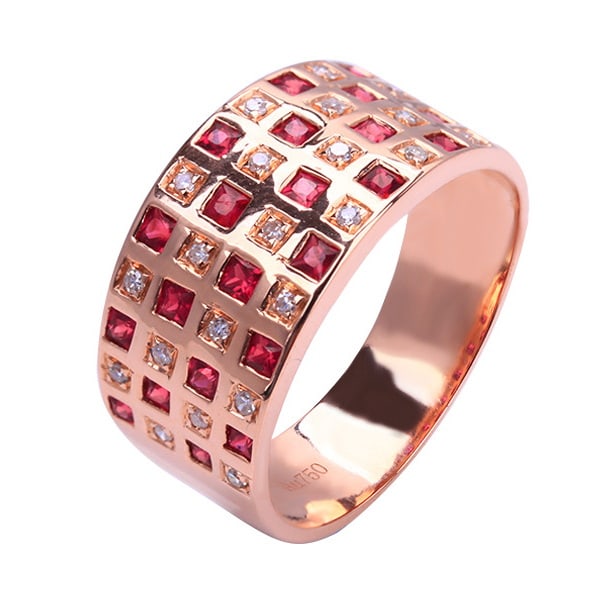 14k Gold 0.65 Ctw Natural Ruby & Diamond Ring - 5
