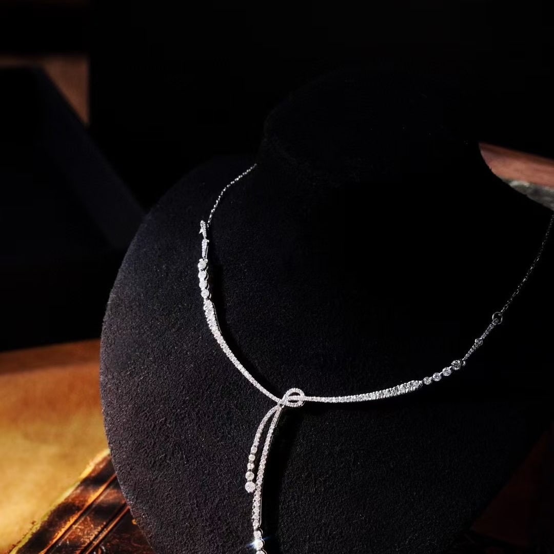 14k Gold 1.46 Ct Natural H Diamond Necklace: Ref:231091152 // gold content:14k gold // main gemstone:diamond // shape:round // carat weight:1. 46ct // clarity grade:vs-si // color:h // treatment:natural // cut grade:g // Condition: New Low