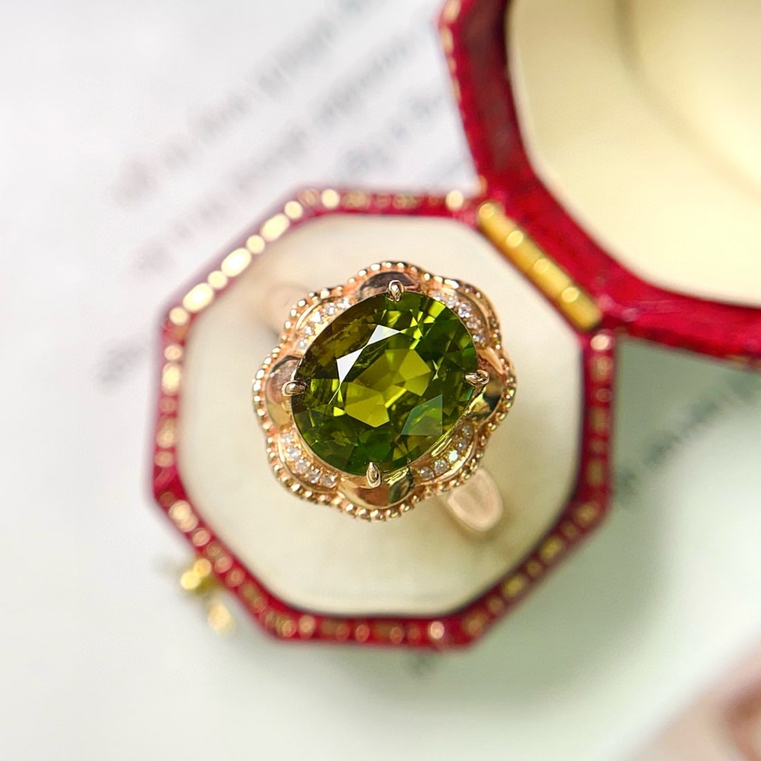 14k Gold 3.45 Ct Natural Tourmaline & Diamond Ring - 3