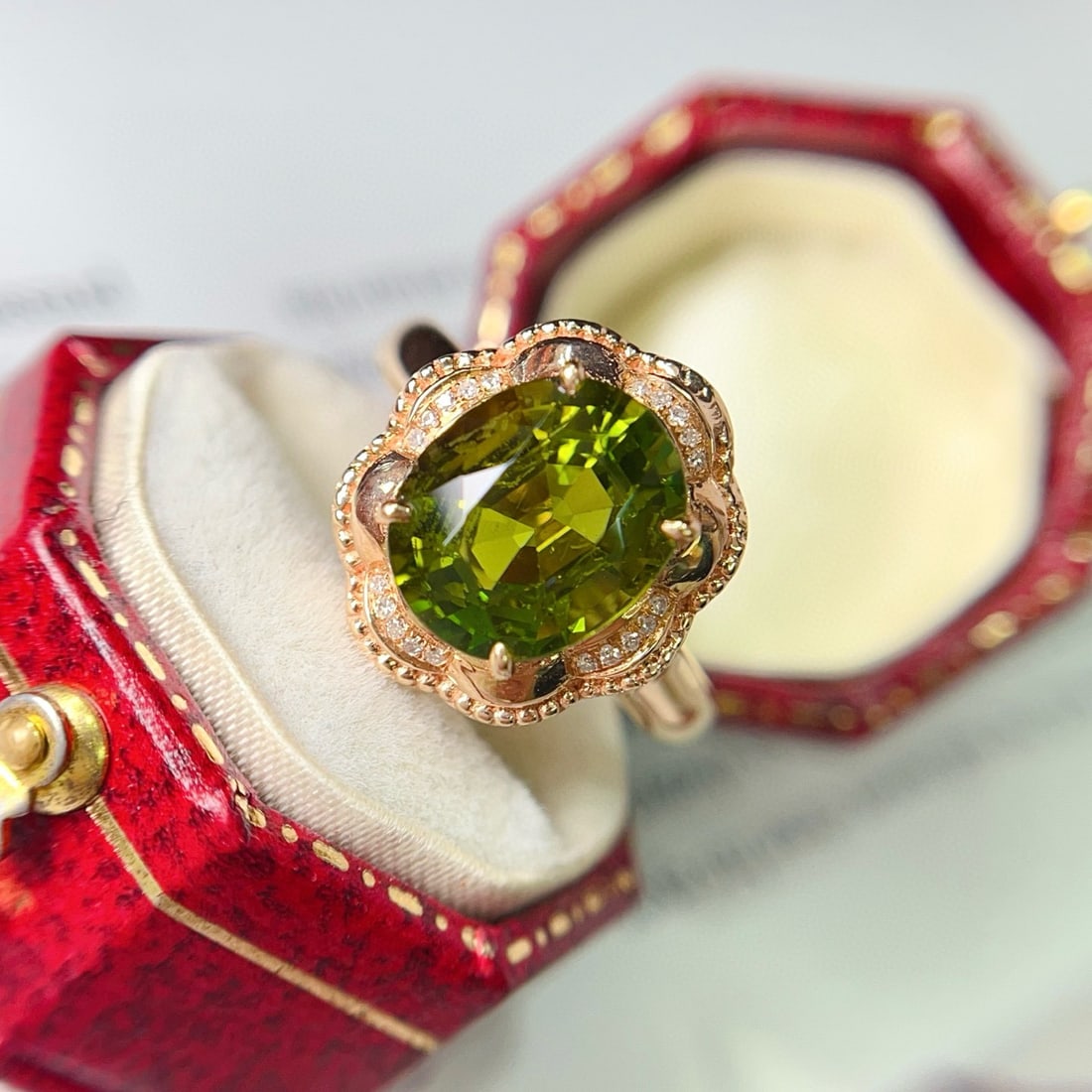 14k Gold 3.45 Ct Natural Tourmaline & Diamond Ring - 5