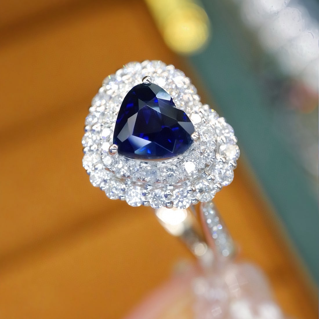 14k Gold 1.51 Ctw Natural Sapphire & Diamond Ring - 2