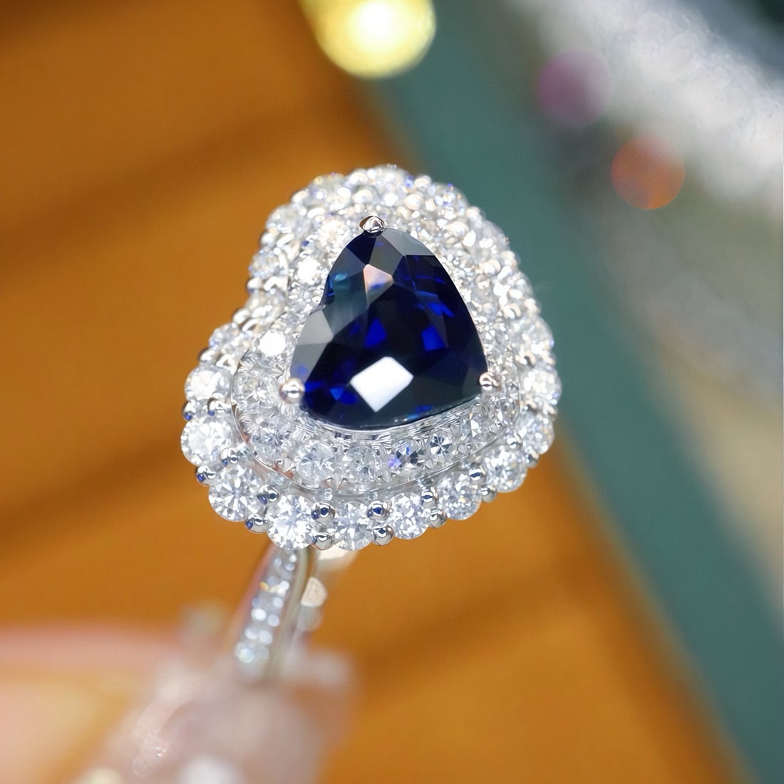 14k Gold 1.51 Ctw Natural Sapphire & Diamond Ring - 3