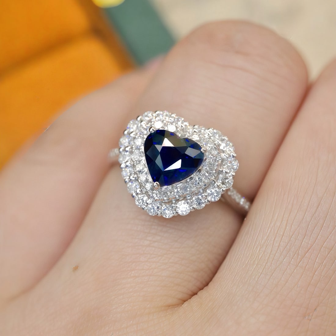 14k Gold 1.51 Ctw Natural Sapphire & Diamond Ring - 5