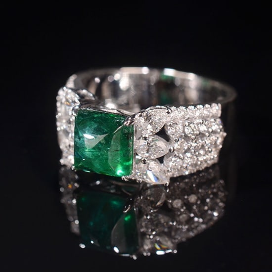 14k Gold 3.16 Ctw Natural Emerald & Diamond Ring - 2