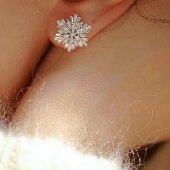 14k Gold 0.7 Ct Natural H Diamond Earrings - 3