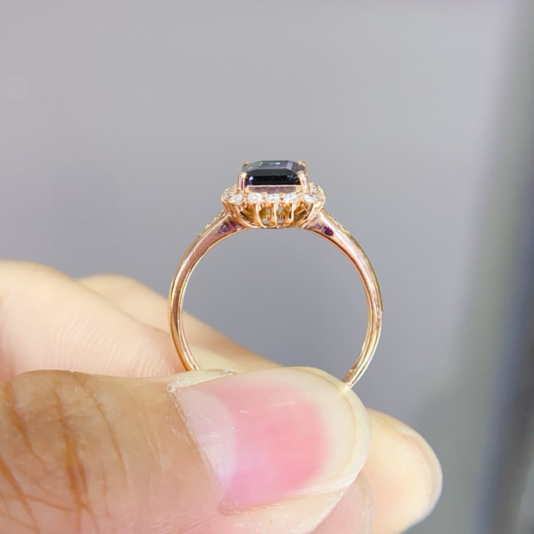14k Gold 1.86 Ct Natural Tourmaline & Diamond Ring - 4