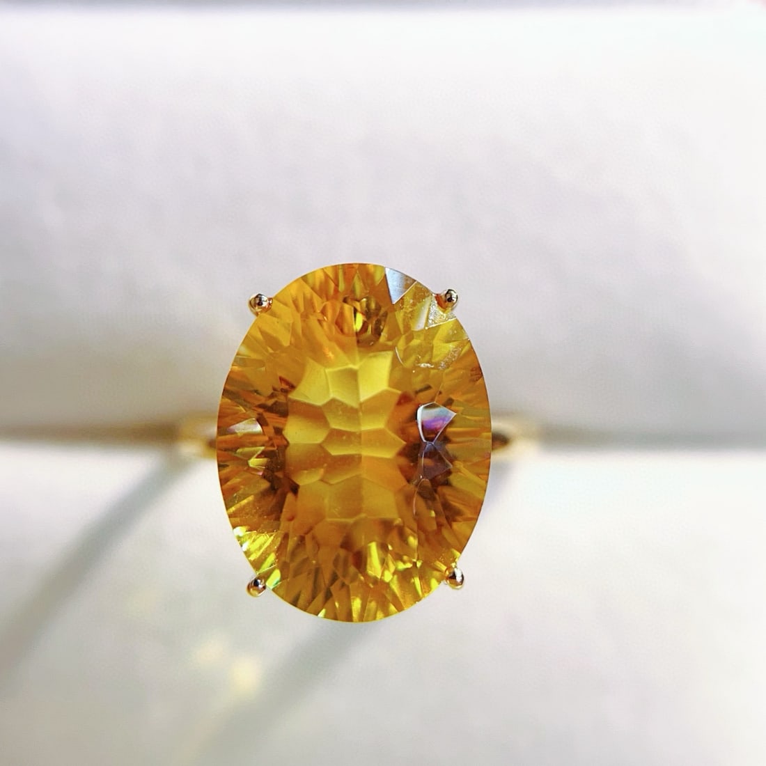 14k Gold 8.85 Ct Natural Citrine Ring - 2
