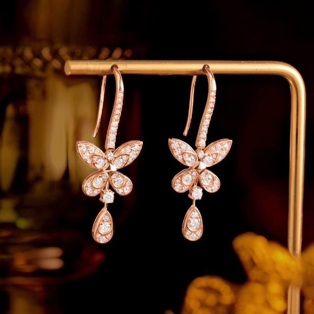 14k Gold 0.9 Ct Natural H Diamond Earrings - 4