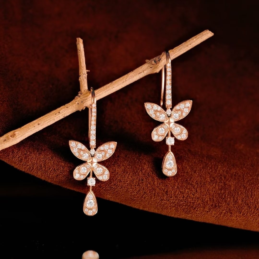 14k Gold 0.9 Ct Natural H Diamond Earrings - 5