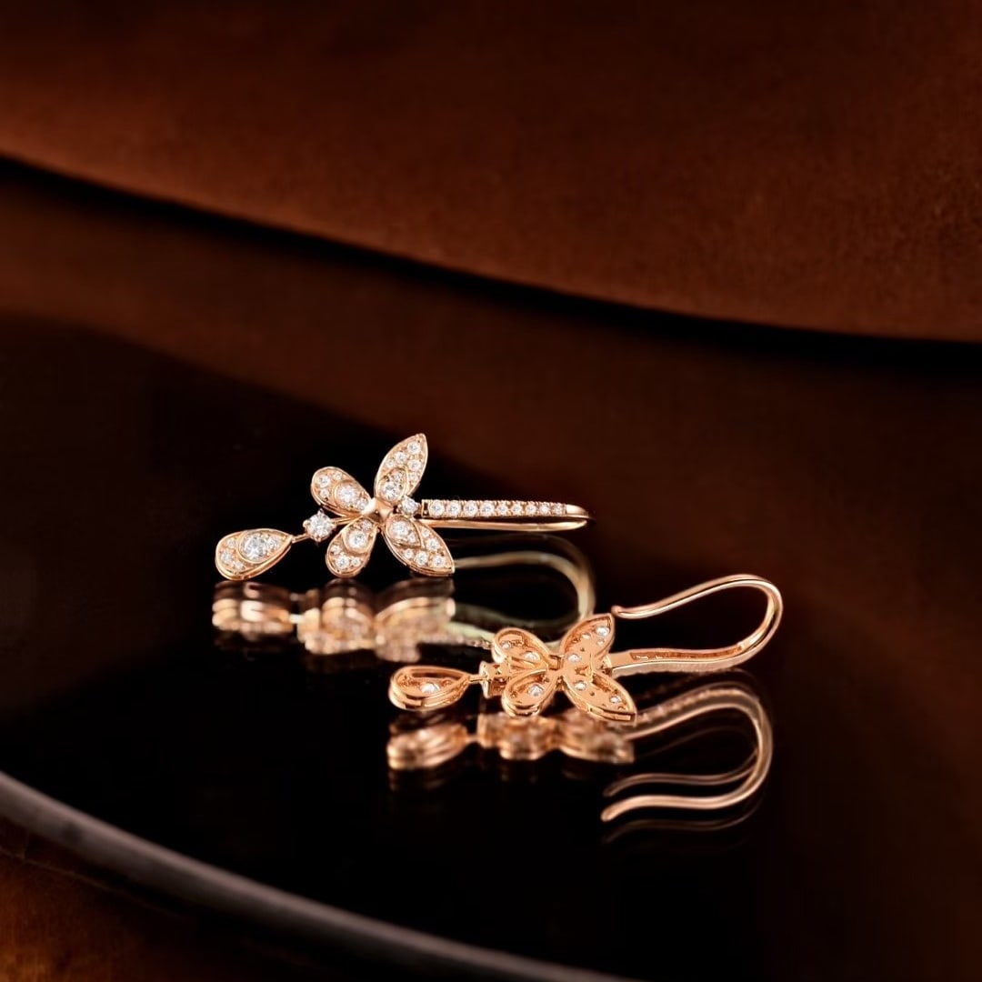 14k Gold 0.9 Ct Natural H Diamond Earrings - 6