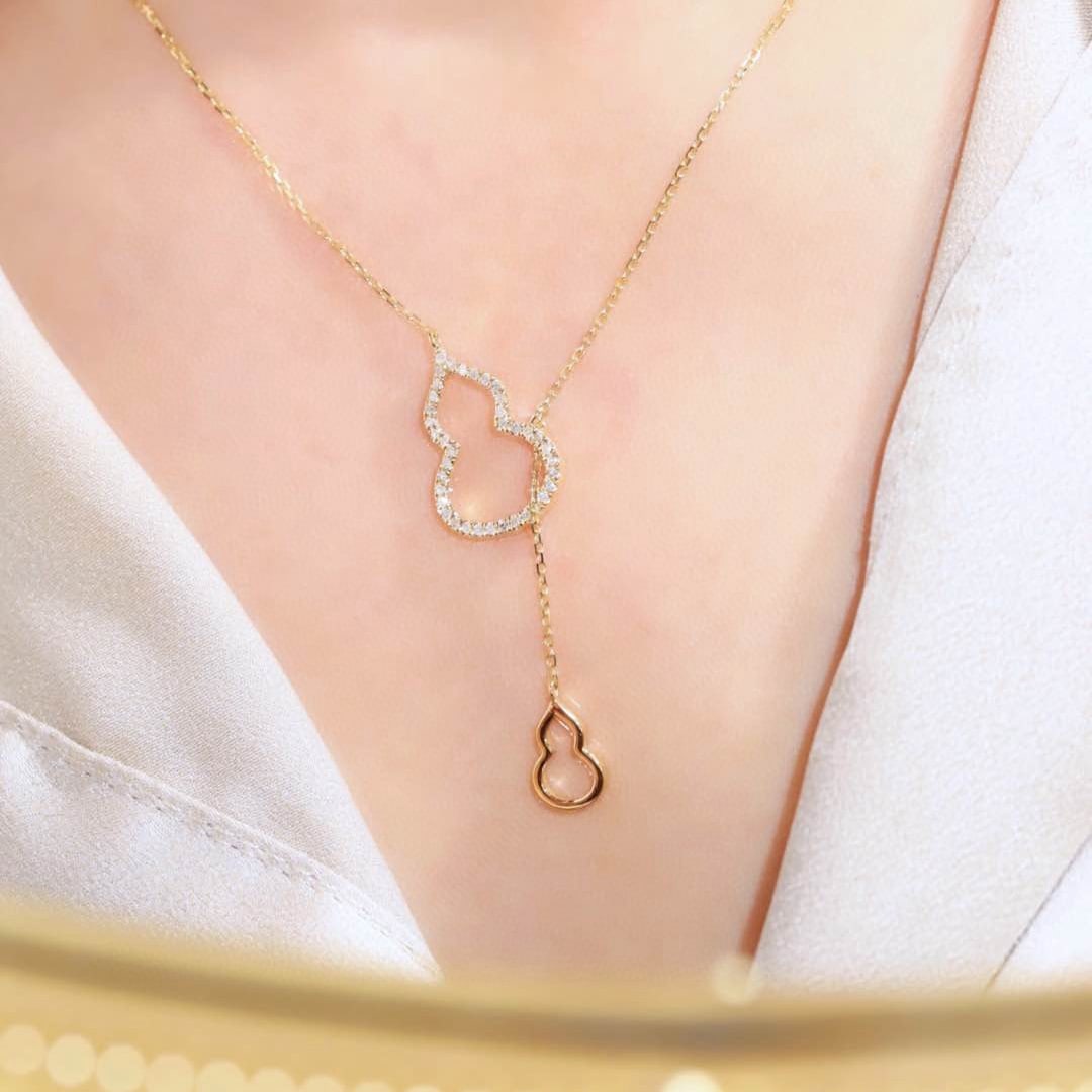 14k Gold 0.20 Ct Natural H Diamond Necklace - 2