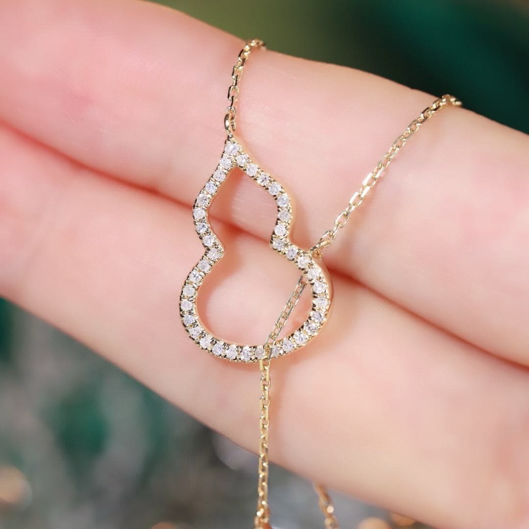 14k Gold 0.20 Ct Natural H Diamond Necklace - 7