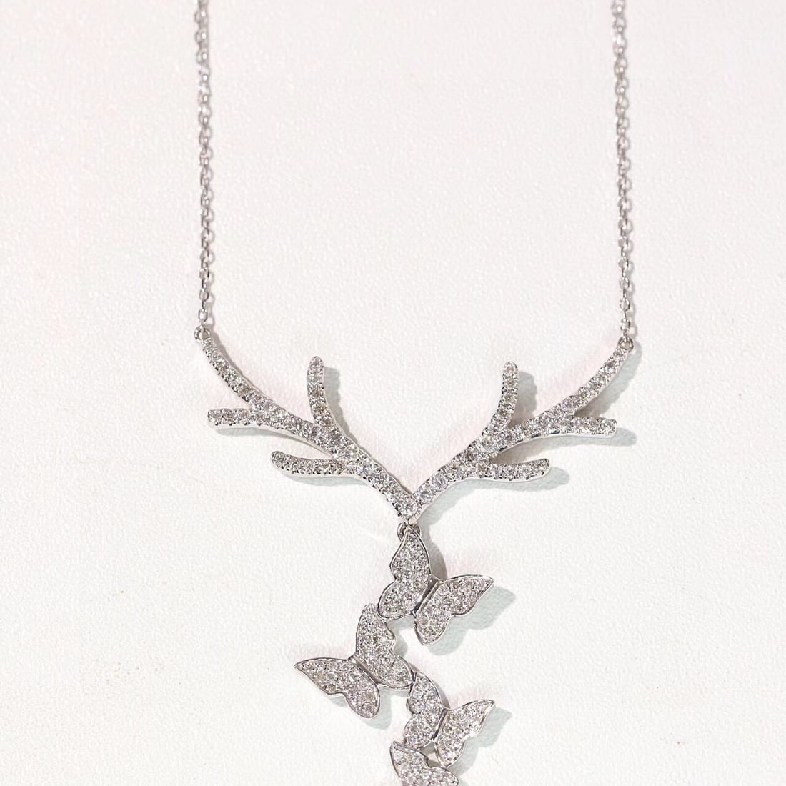 14k Gold 1.4 Ct Natural H Diamond Necklace - 4