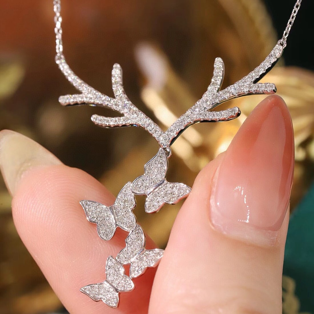 14k Gold 1.4 Ct Natural H Diamond Necklace - 7