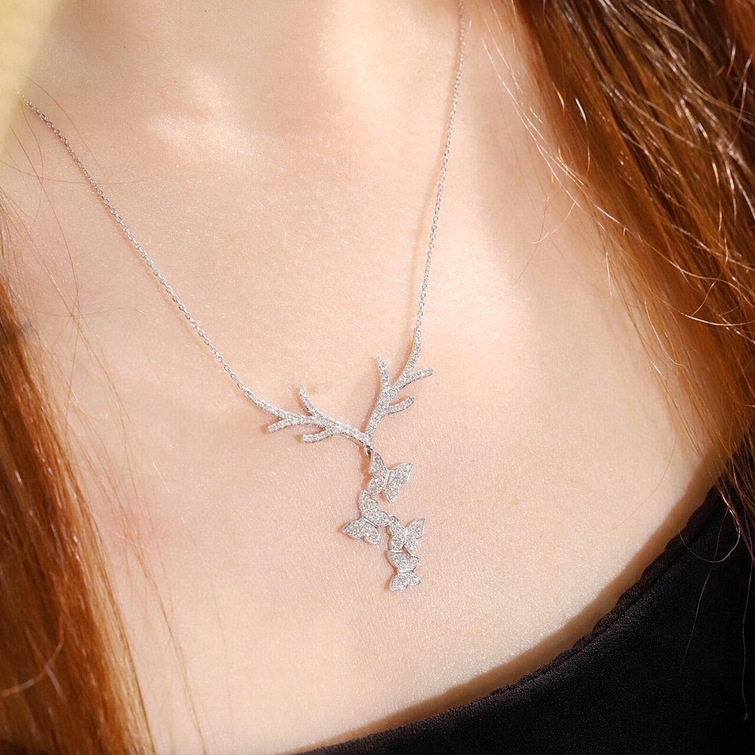 14k Gold 1.4 Ct Natural H Diamond Necklace - 8
