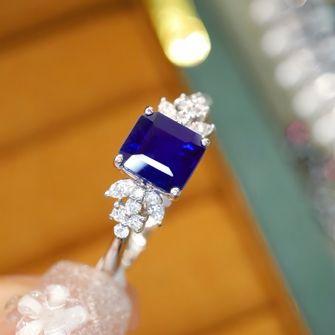 14k Gold 1.20 Ctw Natural Sapphire & Diamond Ring - 2