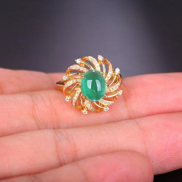 14k Gold 2.14 Ctw Natural Emerald & Diamond Ring - 5