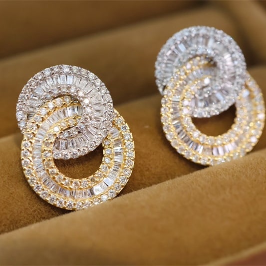 14k Gold 1.20 Ct Natural H Diamond Earrings - 7