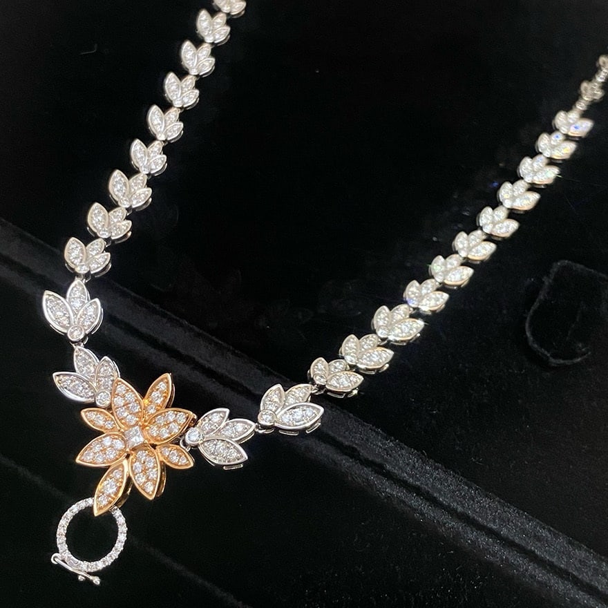 14k Gold 2.5 Ct Natural H Diamond Necklace - 3