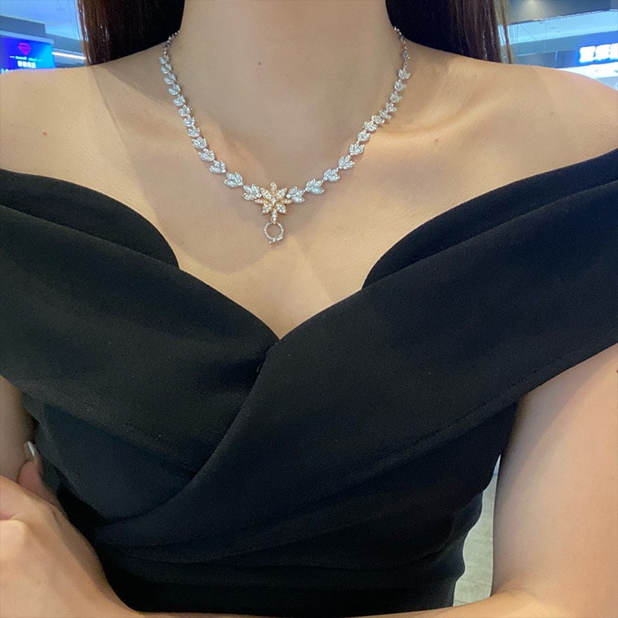 14k Gold 2.5 Ct Natural H Diamond Necklace - 4