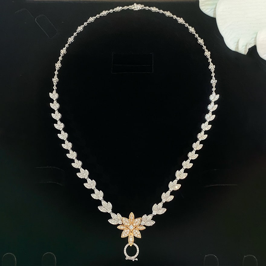 14k Gold 2.5 Ct Natural H Diamond Necklace - 5