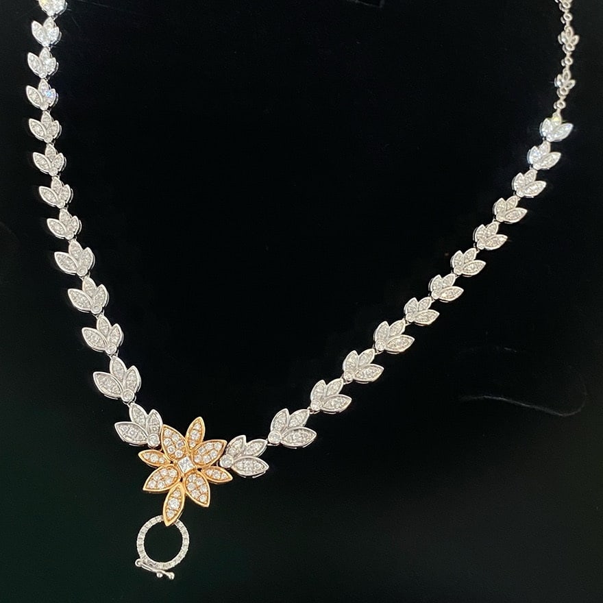 14k Gold 2.5 Ct Natural H Diamond Necklace - 6