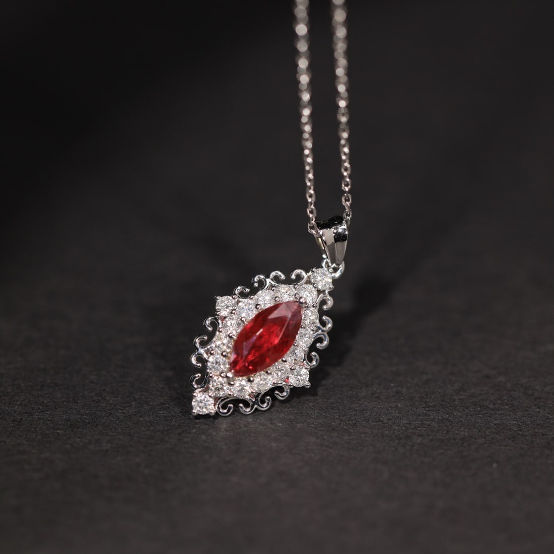 14k Gold 1.50 Ctw Natural Ruby & Diamond Pendant( Without Chain ) - 4