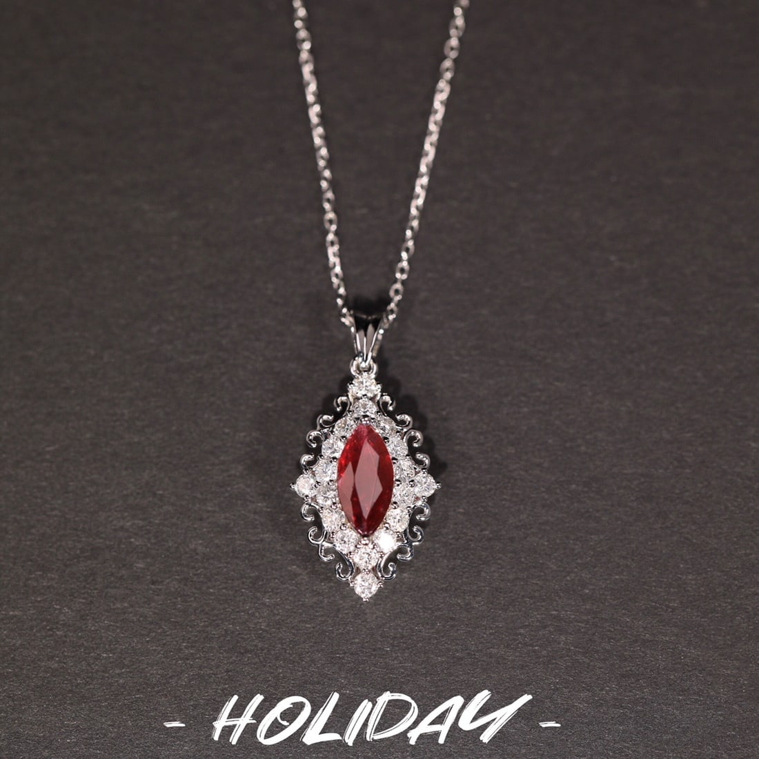 14k Gold 1.50 Ctw Natural Ruby & Diamond Pendant( Without Chain ) - 5
