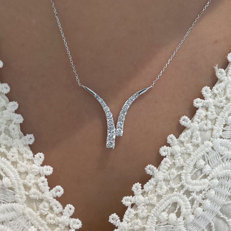 14k Gold 0.65 Ct Natural H Diamond Necklace - 3