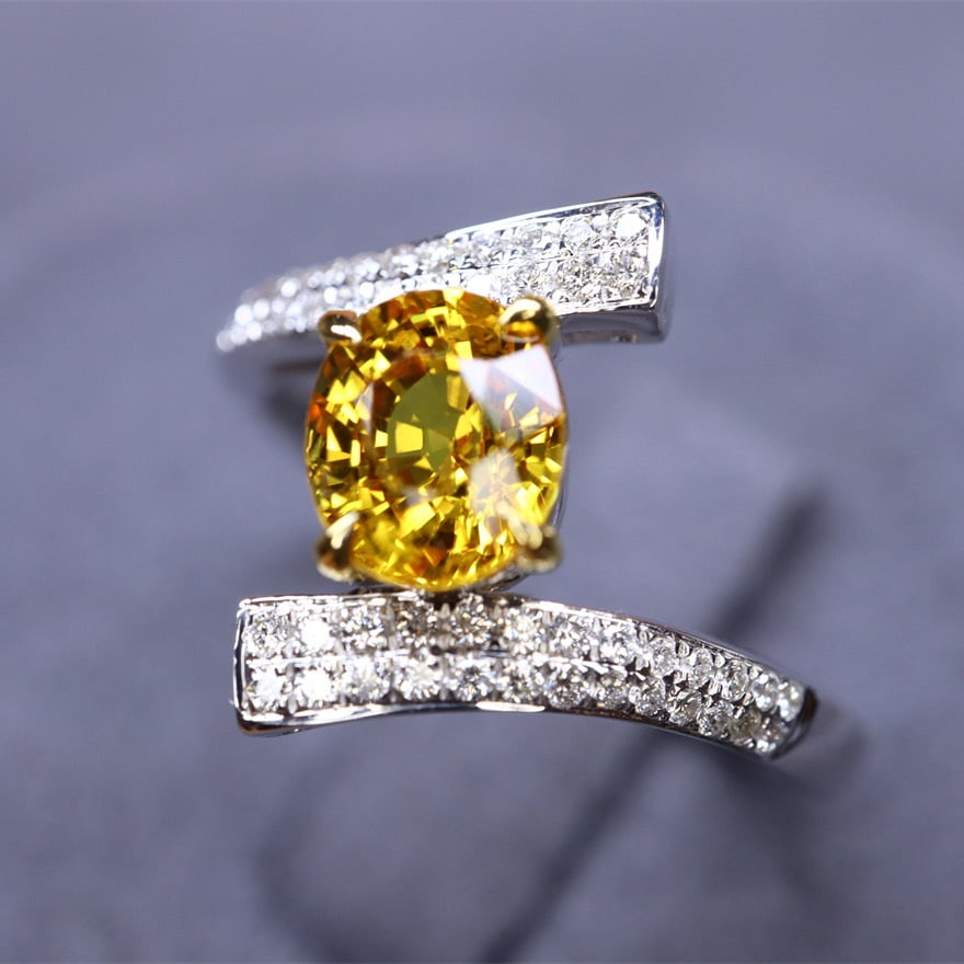 14k Gold 1.45 Ctw Natural Sapphire & Diamond Ring - 3